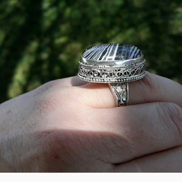 New Zebra Jasper 925 Silver Ring. - Picture 6 of 11